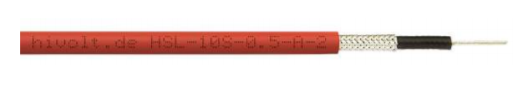 Cable haute tension blinde coaxial 10kV HSL-10S-0.5-A-2 Hivolt, diélectrique Silicone