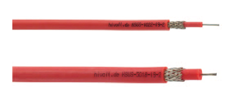 Cable haute tension blinde silicone 50 kV HSUS series Hivolt, diélectrique Silicone.