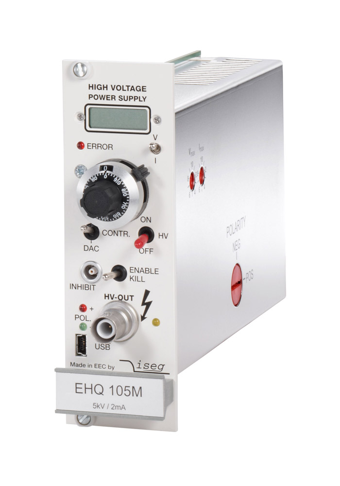 Module haute tension EHQ1 | 1 voie | Format Europe 3U | 2 kV à 5 kV | Controle en local ou RS232 & USB | ISEG Spezialelektronik GmbH
